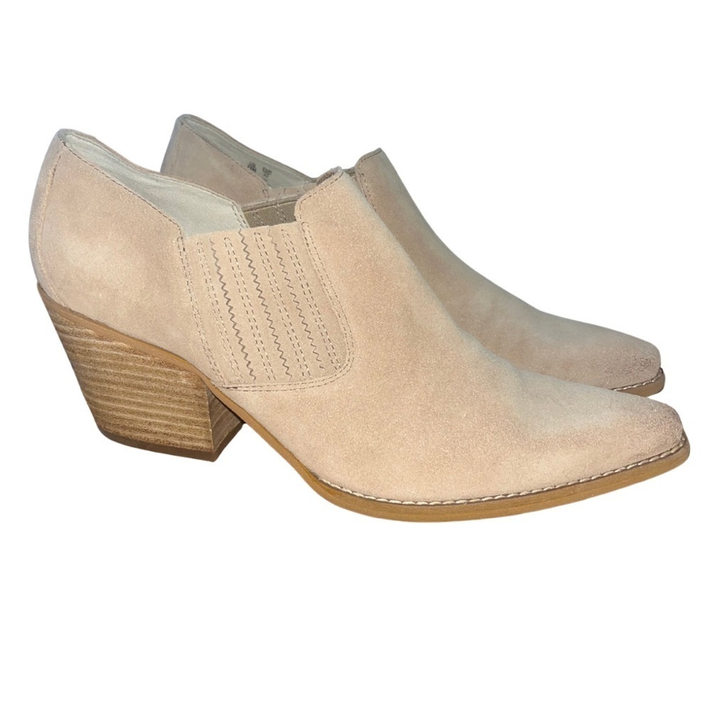 Sam Edelman Walton Suede Booties Oatmeal Beige Size 10M EUC